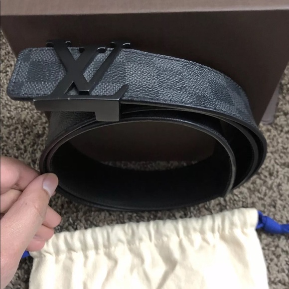 Louis Vuitton Belt Mens Damier Graphite LV initial - Picture 3 of 4